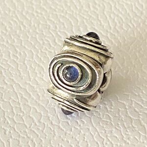 Authentic Pandora Sterling Silver Iolite Hypnotize Clip Charm VERY RARE !!